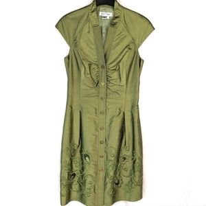 Kay Unger Silk Green Dress